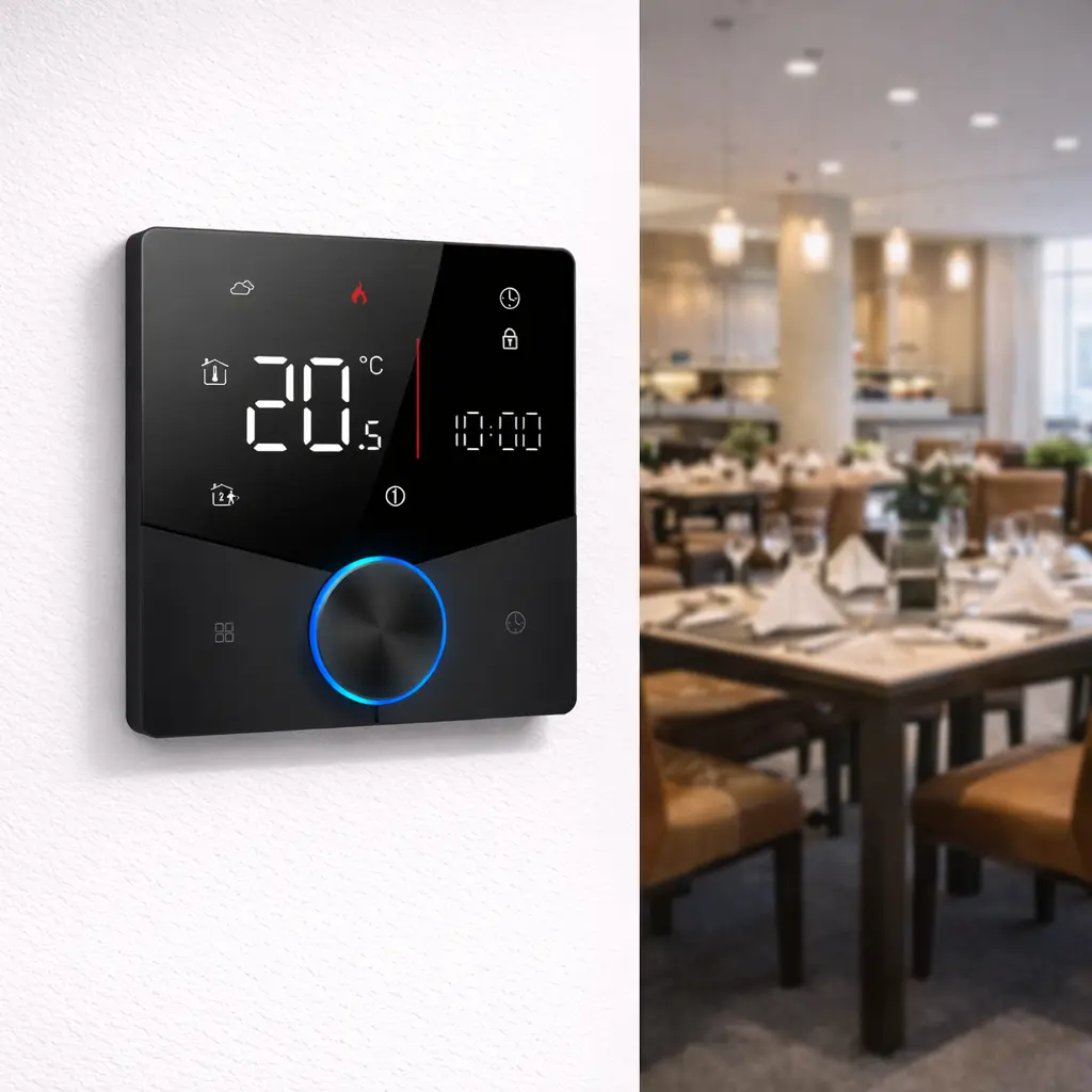 CE 3A Water Gas Boiler Heating Thermostat with white backlit display for precise heating temperature control