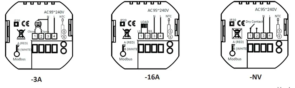 Professional CE 3A WiFi Water Gas Boiler Heating Thermostat with white backlit display for heating system control