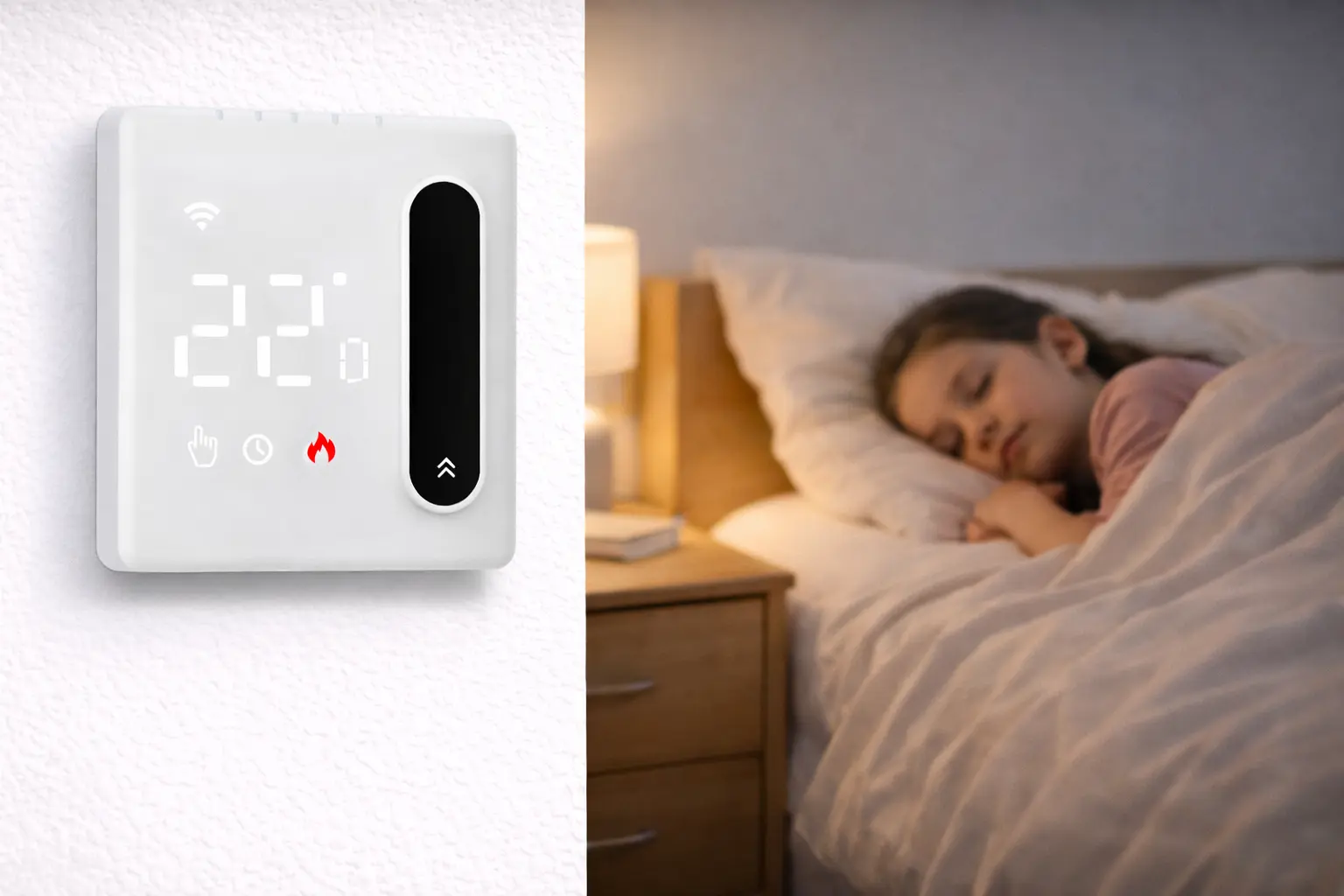 Professional 16A WiFi Electric Heating Thermostat with slide design for heating system control