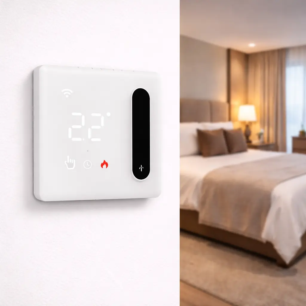 New CE LED slide operation Wired boiler heating thermostat for HVAC system control
