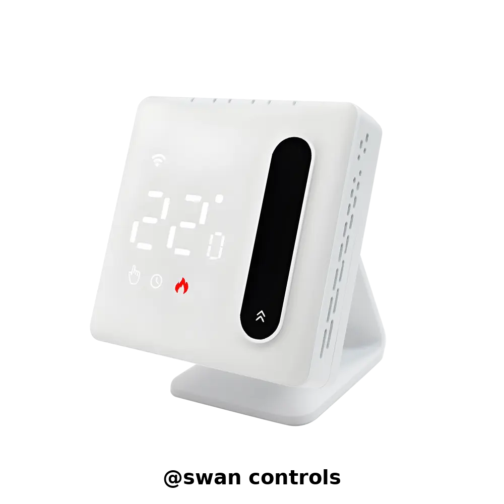 WiFi Wireless Boiler Heating Thermostat with LED slide design and battery powered transmitter Factory support table stand WiFi Wireless Boiler Heating Thermostat with LED slide design and 3xAAA battery supply
