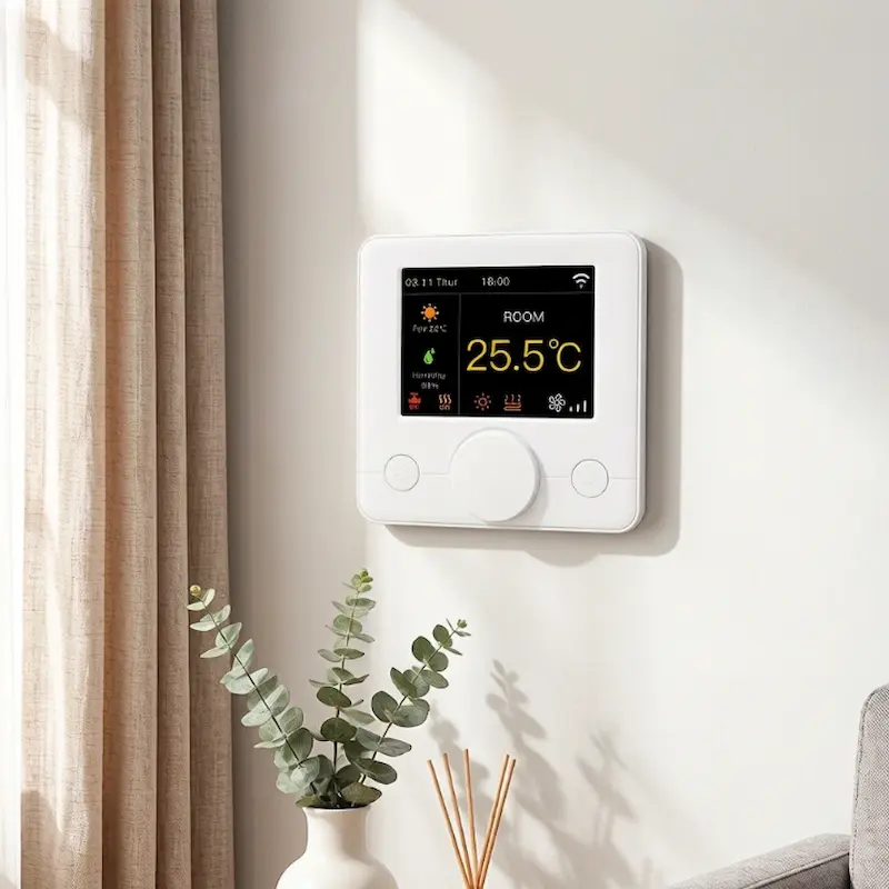 HTW-WF71-853S WiFi Room Thermostat with Modbus control for fan coil HVAC temperature management
