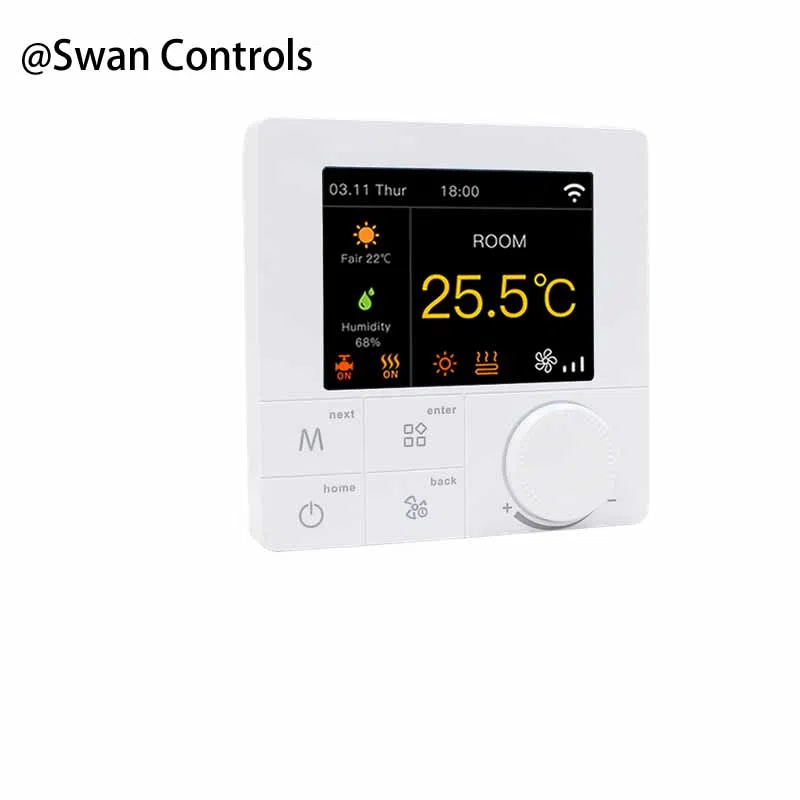 Wifi electric heating thermostat for underfloor heating with app control Wifi electric heating thermostat with humidity display for underfloor heating system