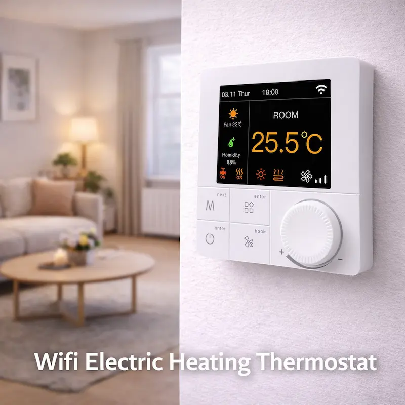 Wifi electric heating thermostat with humidity display for underfloor heating system