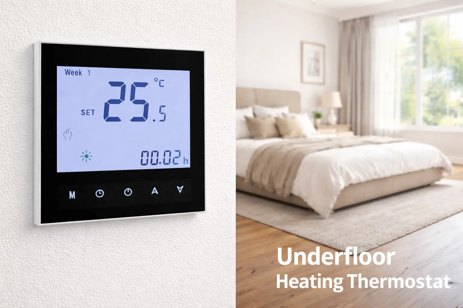 Wifi Underfloor Heating Thermostat with LCD touch screen for smart electric floor heating control