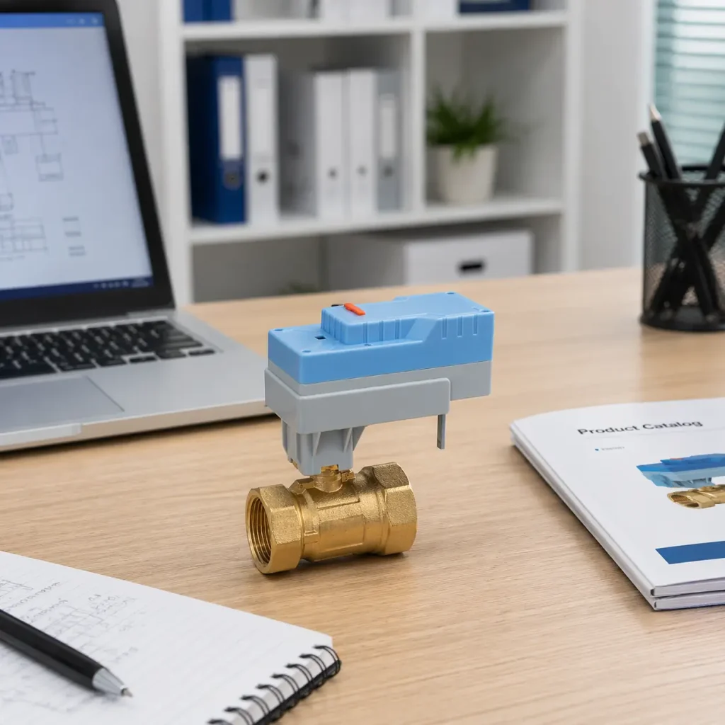 HTW-18C5 modulating valve ball valve with 25Nm electric actuator for 0-10V control in HVAC liquid systems