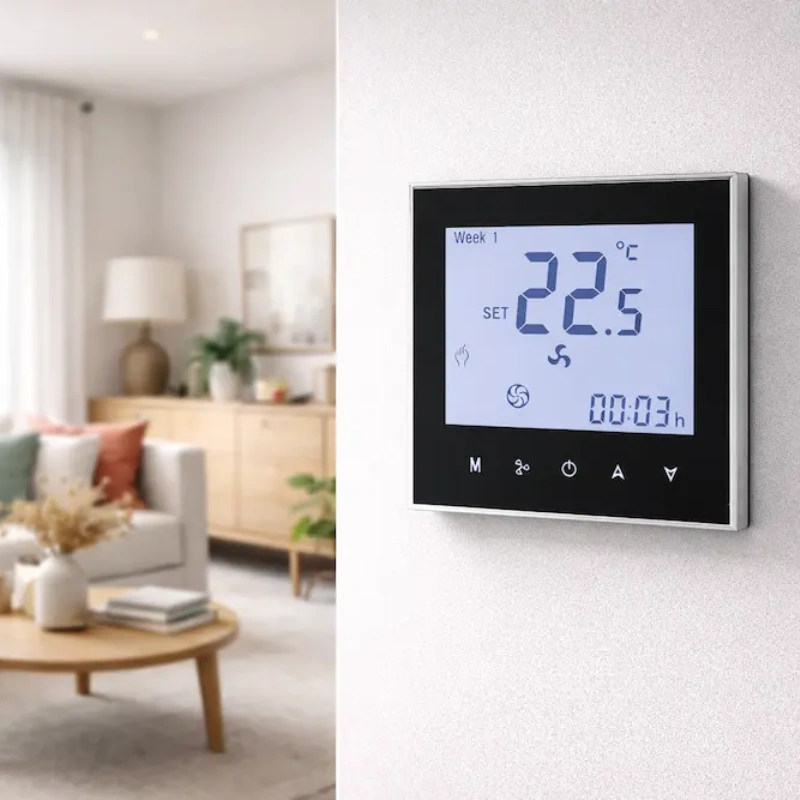 HTW-WF01-FC-M 24VAC Fan Coil Thermostat with 0-10V modulating valve control for HVAC system