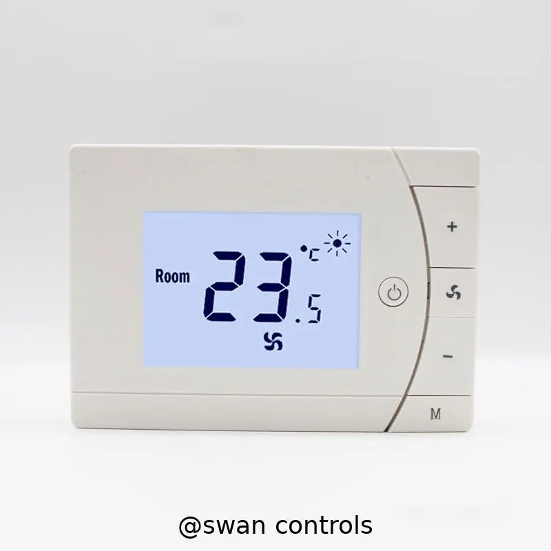 HTW-31-F13-2 Fan Coil Thermostat 3 Speed 2 Pipe HVAC Surface Mount Controller HTW-31-F13-2 fan coil thermostat 3 speed fan 2 pipe fan coil thermostat surface mounting HVAC control