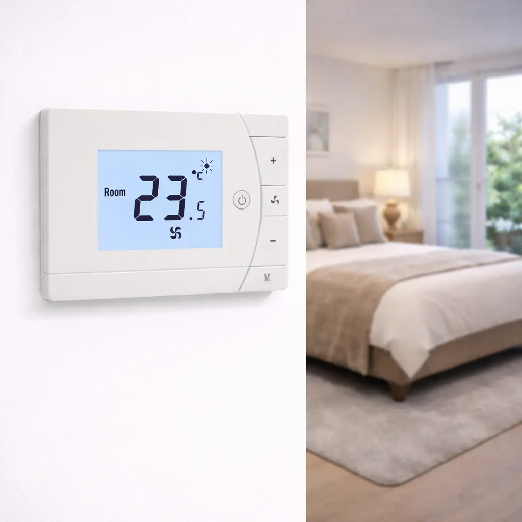 HTW-31-F13-2 fan coil thermostat 3 speed fan 2 pipe fan coil thermostat surface mounting HVAC control