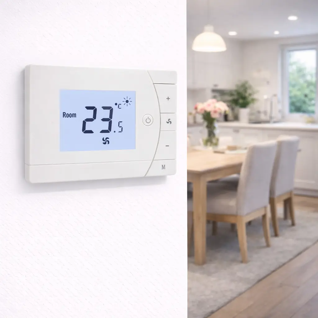 HTW-31-F13-4KN modbus thermostat 4 pipe fan coil thermostat with keycard HVAC control