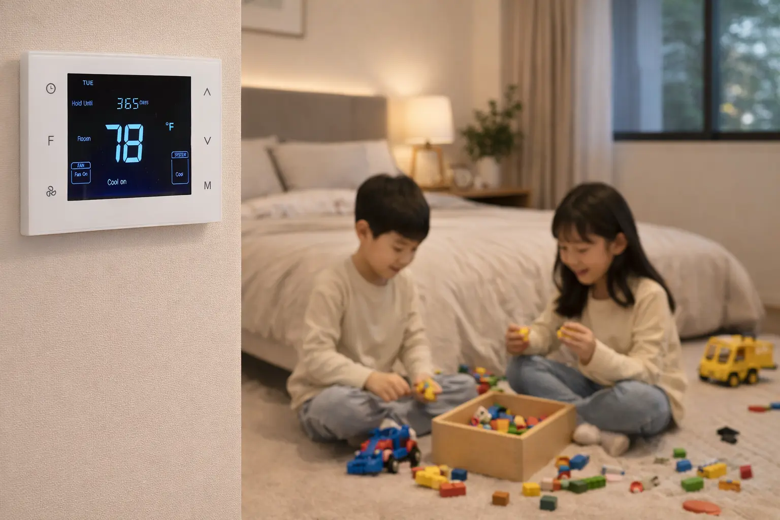 HTW-81-FN7 Munti Stage Thermostat with LCD display and NTC thermistor for heat pump system control