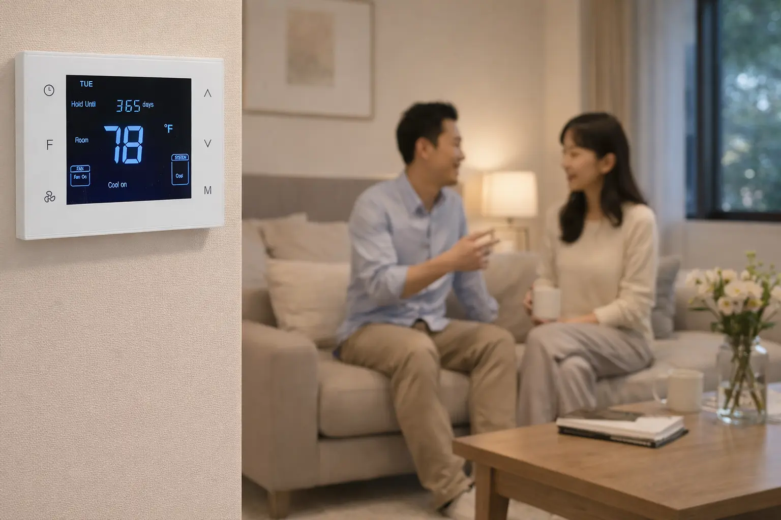 HTW-81-FN7WF Munti Stage Thermostat with WiFi LCD screen for heat pump system control