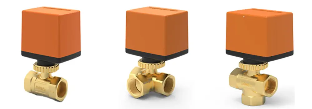 HTW-DH motorized ball valve for FCU system with 2 way and 3 way control SPST SPDT actuator for HVAC water flow control