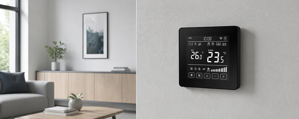 EC fan digital thermostat with Wi-Fi and RS485 Modbus for office HVAC control