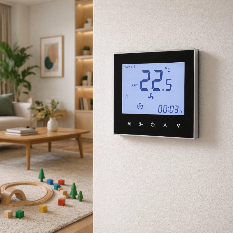 HTW-WF01-FC-MS Electronic Fan Coil Thermostat with 0-10V modulating valve control for HVAC system