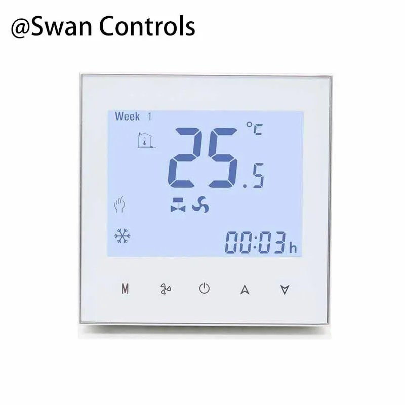 HTW-WF01-FC-MEN Electronic Modbus Thermostats for FCU Room Temperature Control HTW-WF01-FC-MEN Electronic Modbus Thermostats with 0-10V modulating valve for fan coil HVAC system