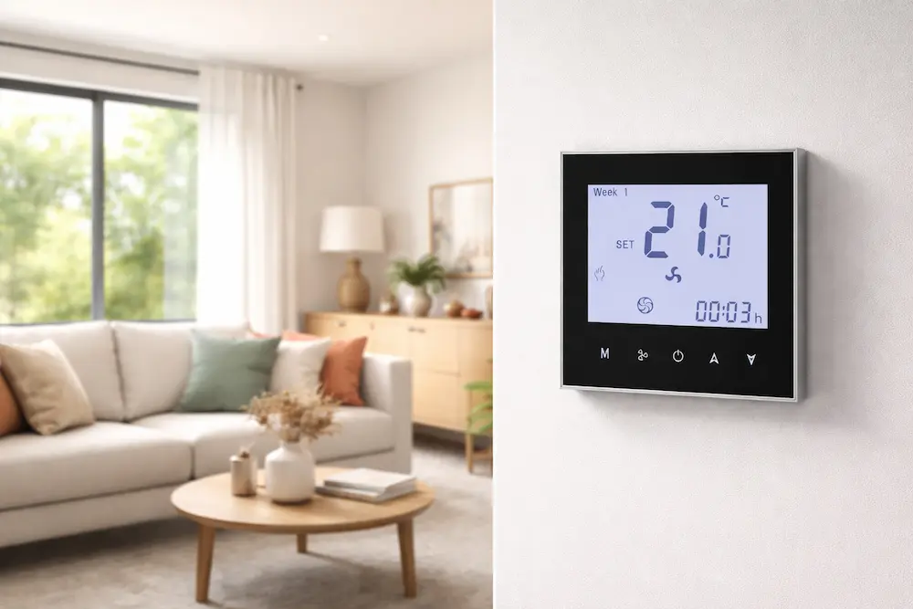 HTW-WF01-FC-KB Fan Coil Thermostat with BACnet and keycard control for hotel HVAC systems