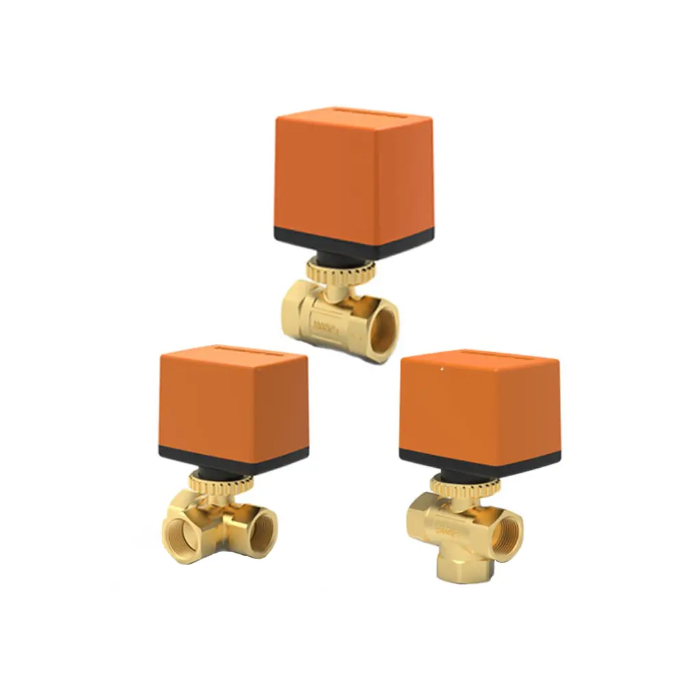 HTW-DH motorized ball valve for FCU system with 2 way and 3 way control SPST SPDT actuator for HVAC water flow control
