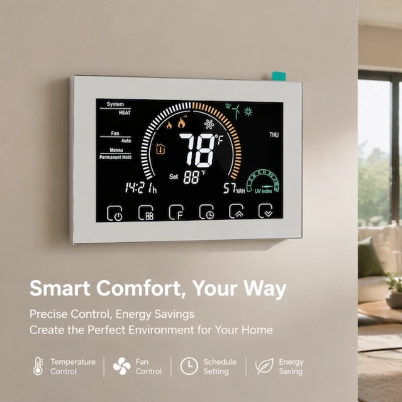 HTW-MT08-FC-4E Home Thermostat for fan coil unit with 3 fan speed control and external sensor