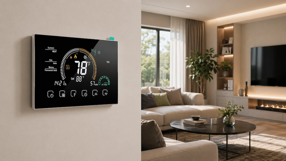 HTW-MT08-BWF-AD Housing Room Thermostat with WiFi for heat pump HVAC system