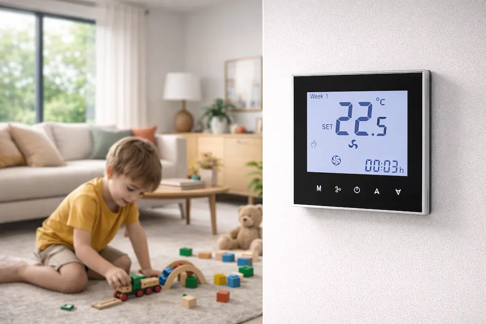 HTW-WF01-FC-MK Indoor Thermostat with Keycard for FCU HVAC System