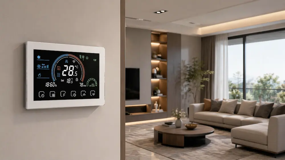 HTW-MT08-FC-4W Indoor Wifi Thermostat for fan coil unit 4 pipe HVAC system control