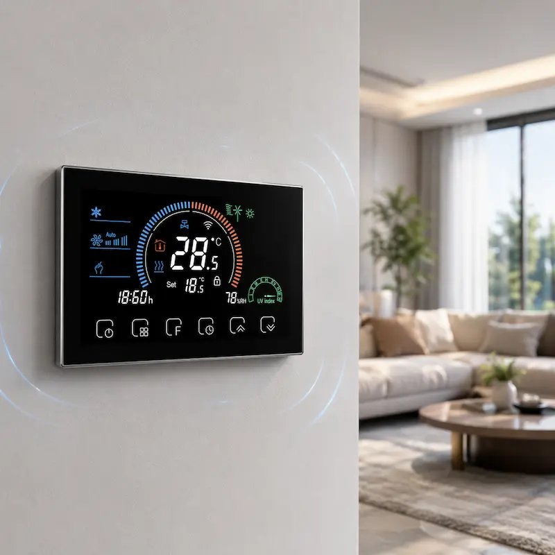 HTW-MT08-FC-4W Indoor Wifi Thermostat for fan coil unit 4 pipe HVAC system control