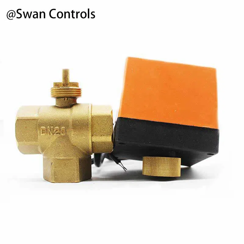 HTW-EG Motorized Ball Valve for HVAC Water Flow Control Application HTW-EG motorized ball valve installed in HVAC piping system showing brass valve body and electric actuator for water flow control