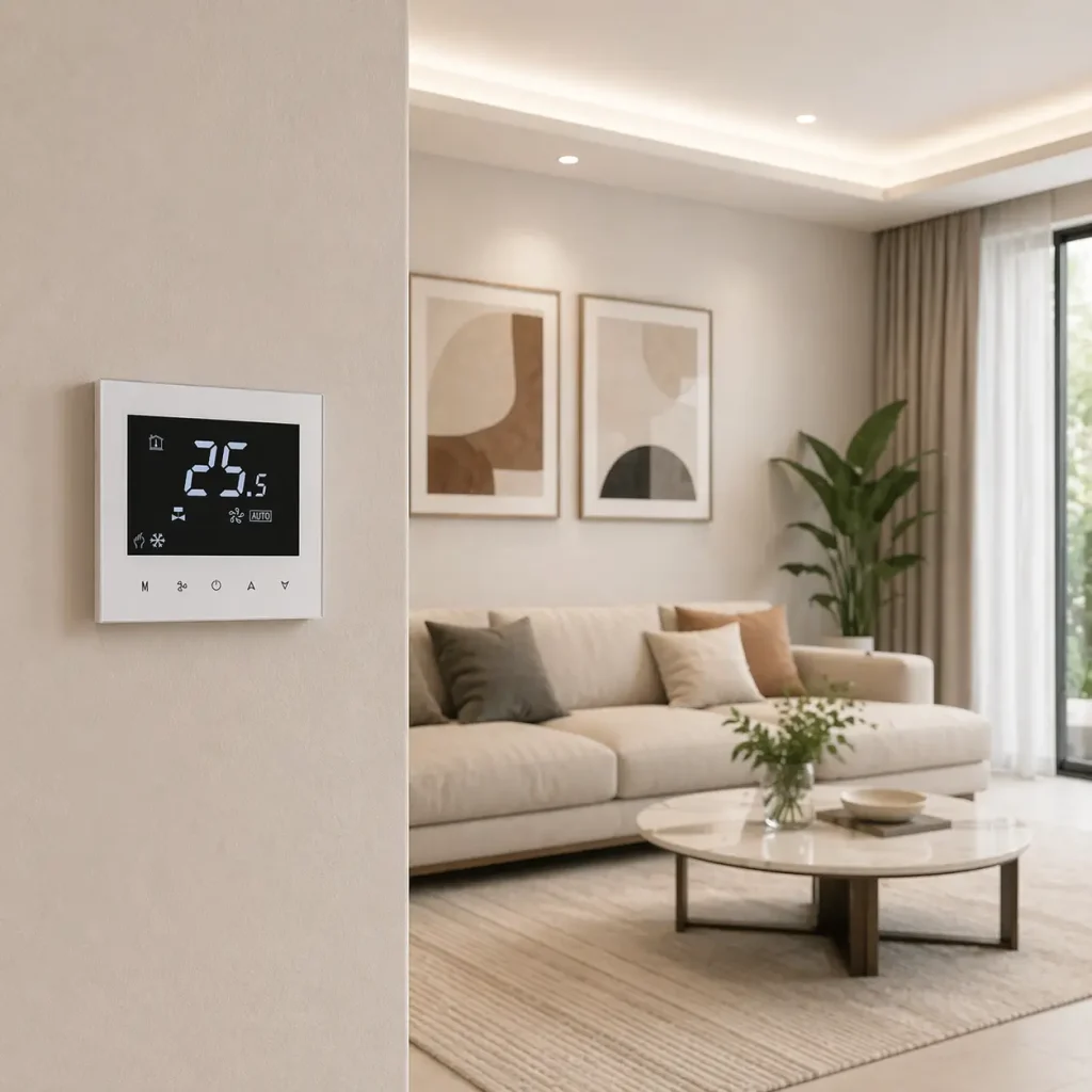 Thermostat settings affect comfort stability and energy use in a modern indoor room