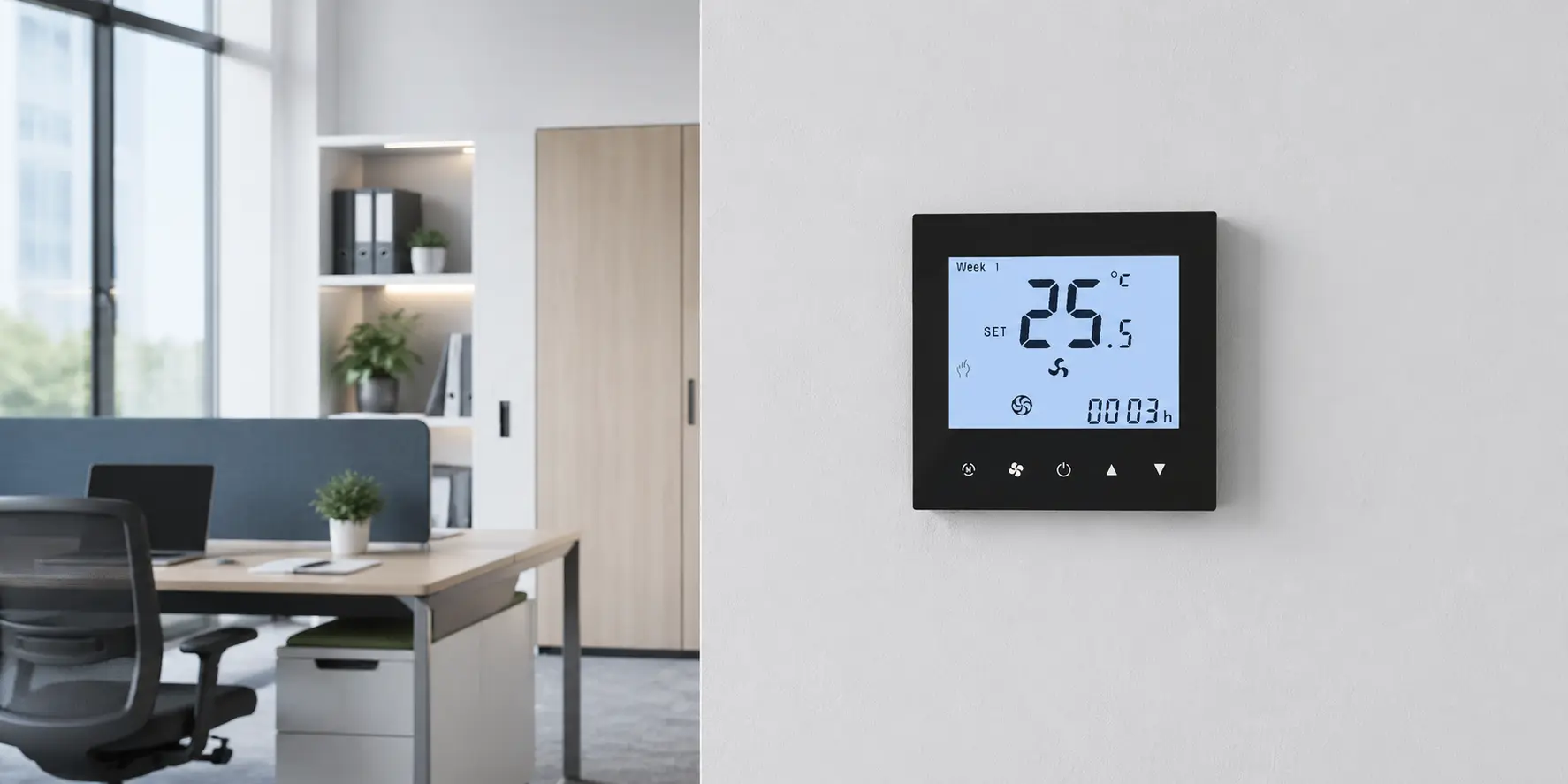 Thermostat for OEM commercial room control and long term project reliability