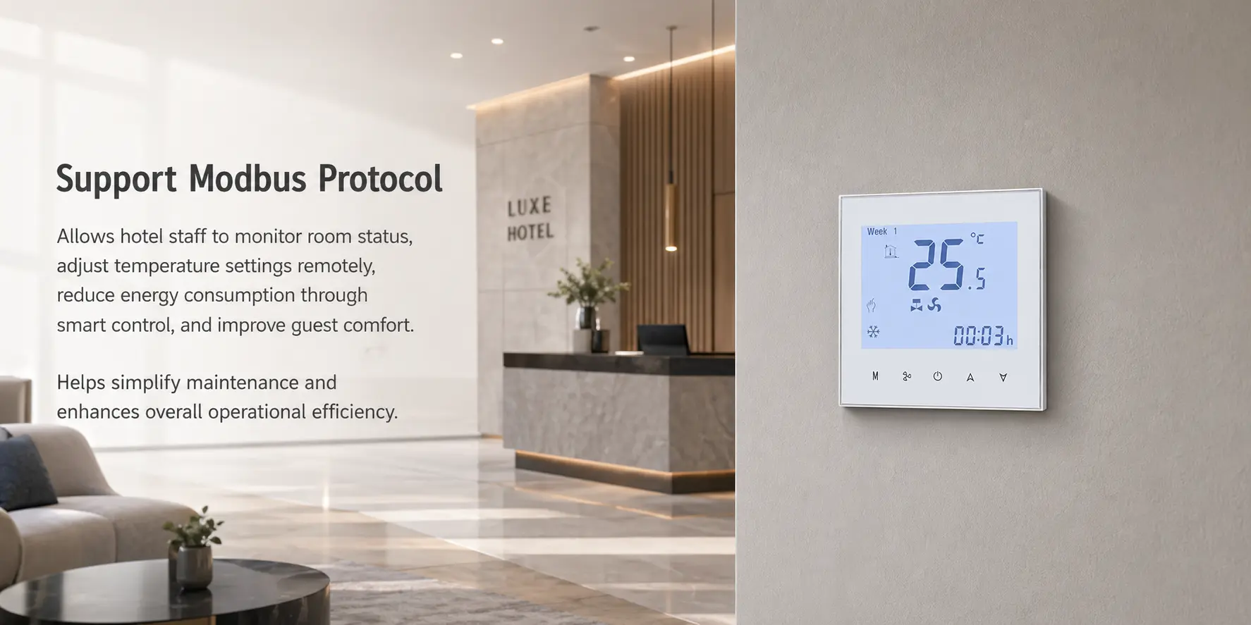 Commercial thermostat export project with Modbus and PICV control specification