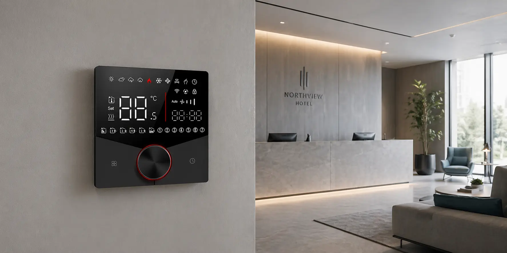 Temperature controller matching in hotel and commercial HVAC projects