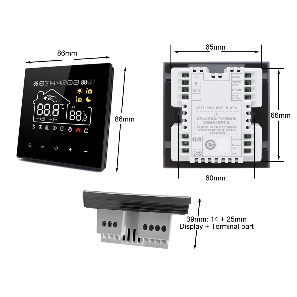 ODM Modbus Thermostat 2 Digital Inputs AC System Practical Modern Design (m3) ODM Modbus Thermostat 2 Digital Inputs AC System Practical Modern Design (m3)