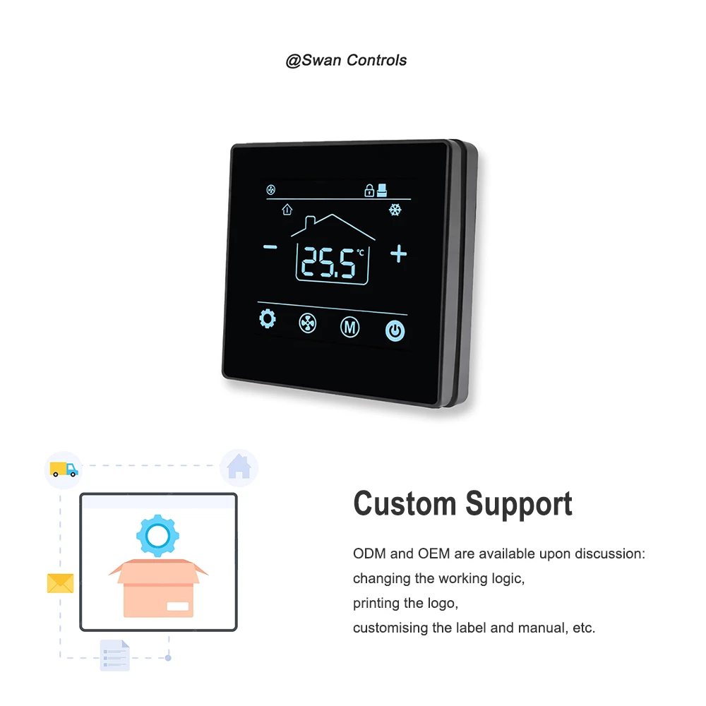 OEM Digital Temperature Controller FCU Thermostat 2 or 4 Pipe Easy to Operate (m2) OEM Digital Temperature Controller FCU Thermostat 2 or 4 Pipe Easy to Operate (m2)