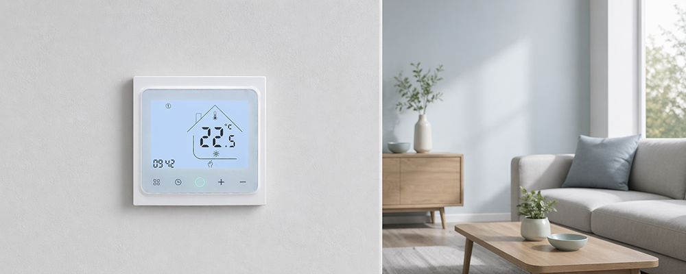 Wi-Fi digital thermostat for residential boiler and electric heating projects
