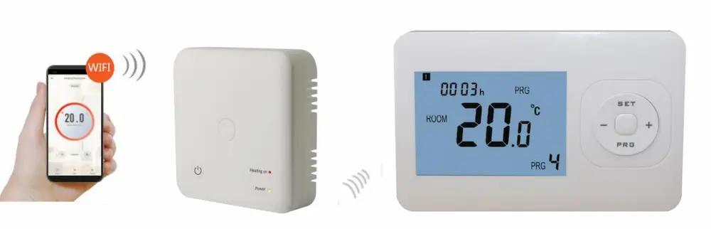 HTW-31-WKT13-WF-H/C Room Heating Thermostat with wireless transmitter and receiver for HVAC heating and cooling control