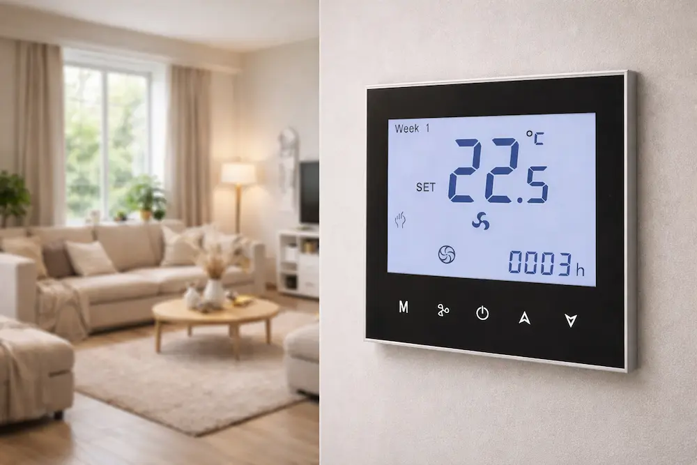 HTW-WF01-FC-MW Smart Room Thermostats with Wifi and 0-10V modulating valve for HVAC system