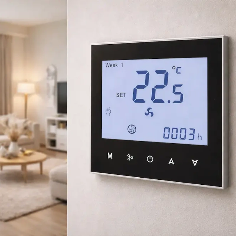 HTW-WF01-FC-MW Smart Room Thermostats with Wifi and 0-10V modulating valve for HVAC system
