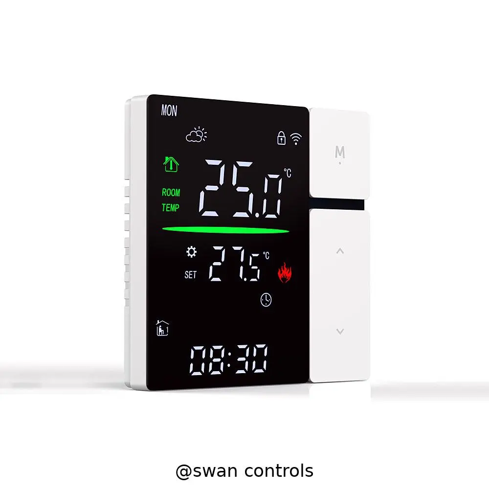 Budget-Friendly CE Electric Heating Thermostat with LED touch screen and 16A control HTW-WF06RP-16A-W Electric Heating Thermostat with LED screen white version for heating system