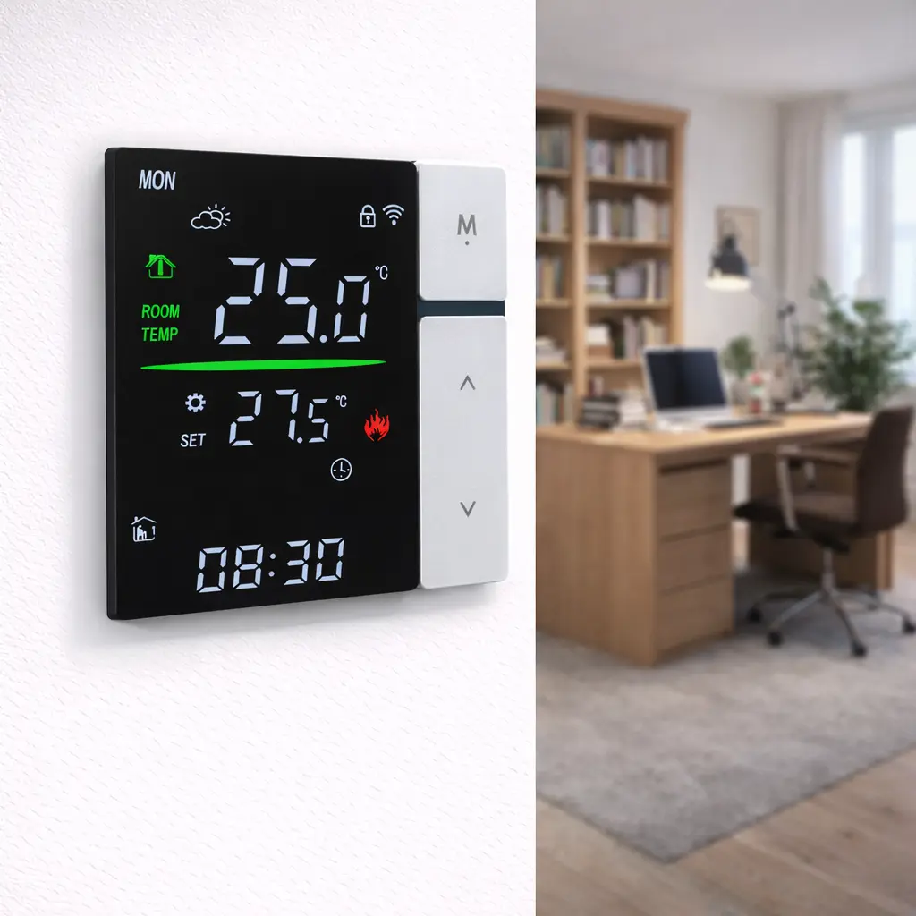 HTW-WF06RP-16A-W Electric Heating Thermostat with LED screen white version for heating system