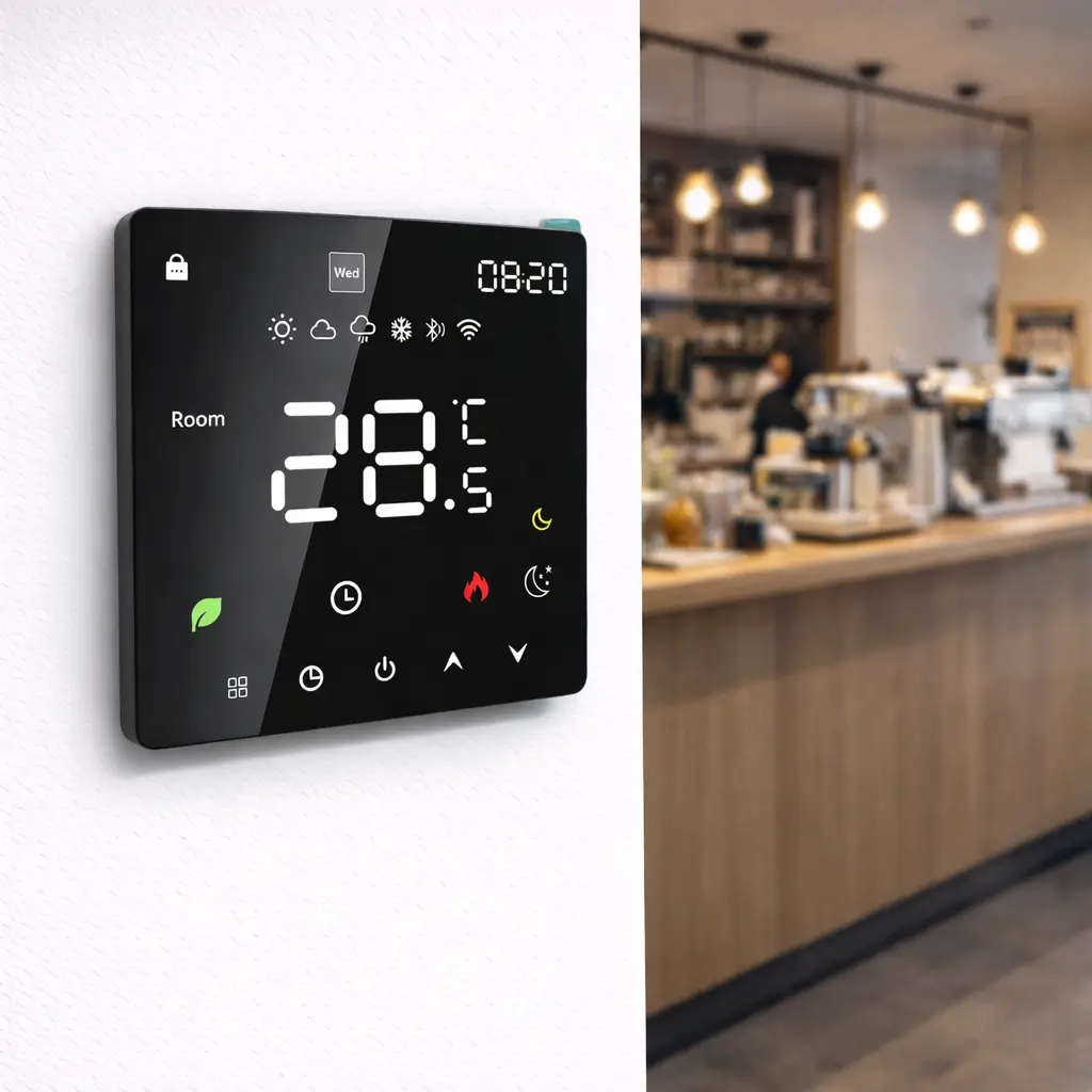 HTW-WF07RP-16A-B WiFi Electric Heating Thermostat with LED colourful touch screen