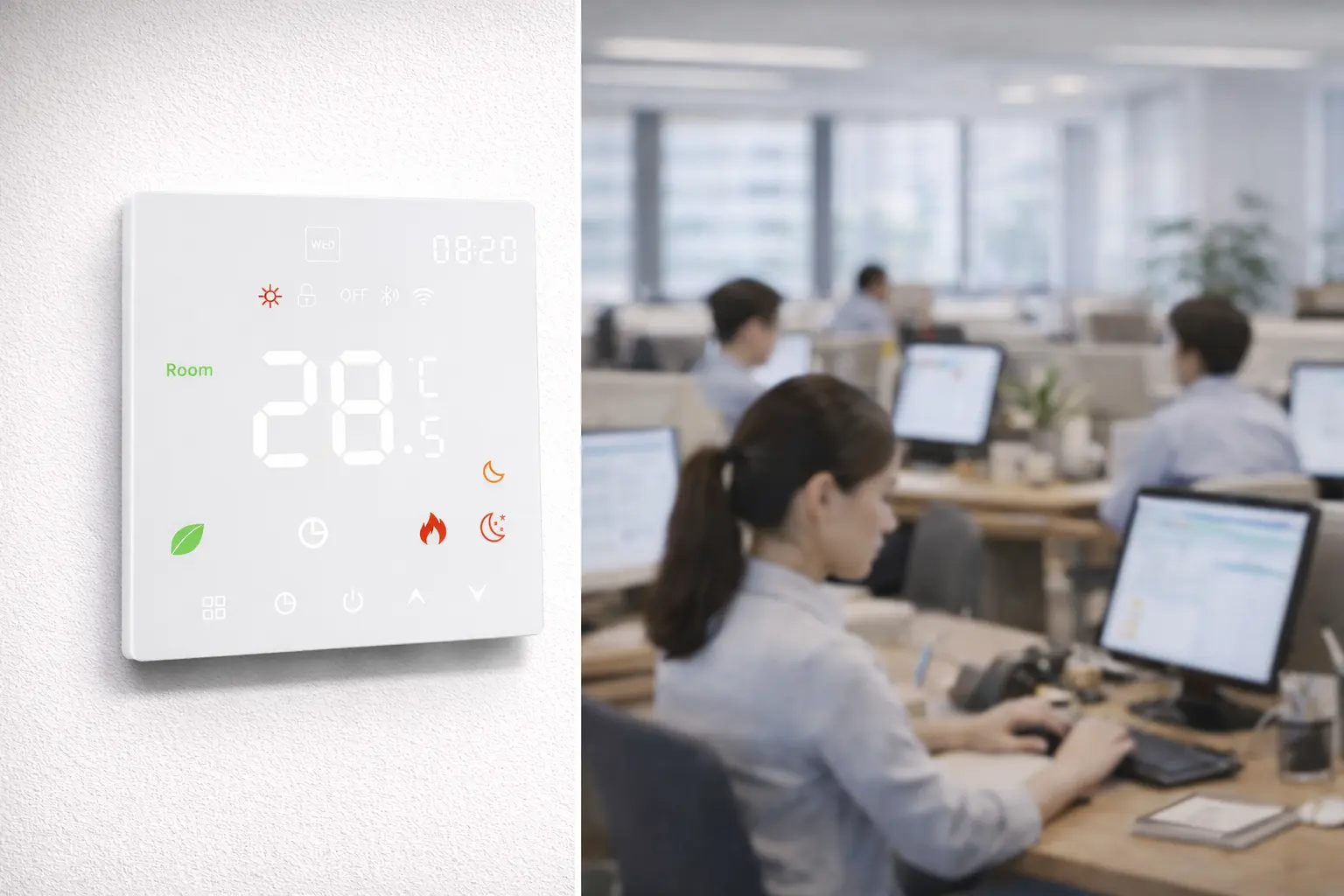 HTW-WF07RP-16A-W WiFi Electric Heating Thermostat with LED screen and app control
