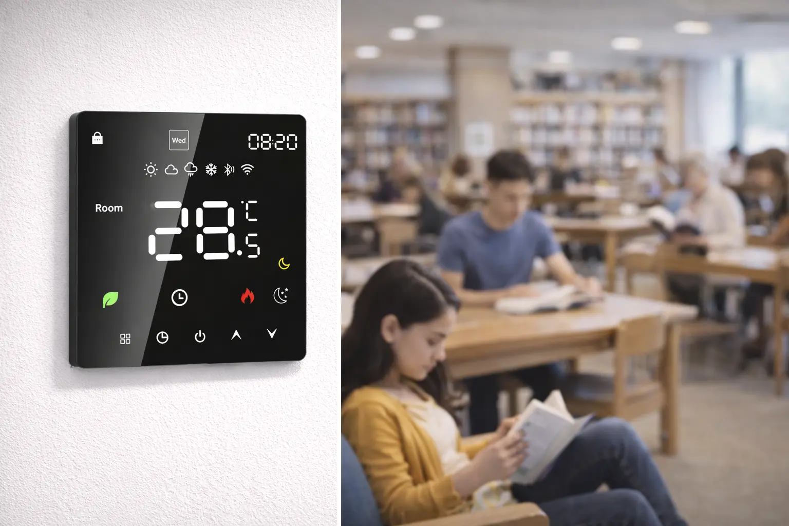 HTW-WF07RP-3ANV-G WiFi Water and Boiler Heating Thermostat with LED screen and touch button
