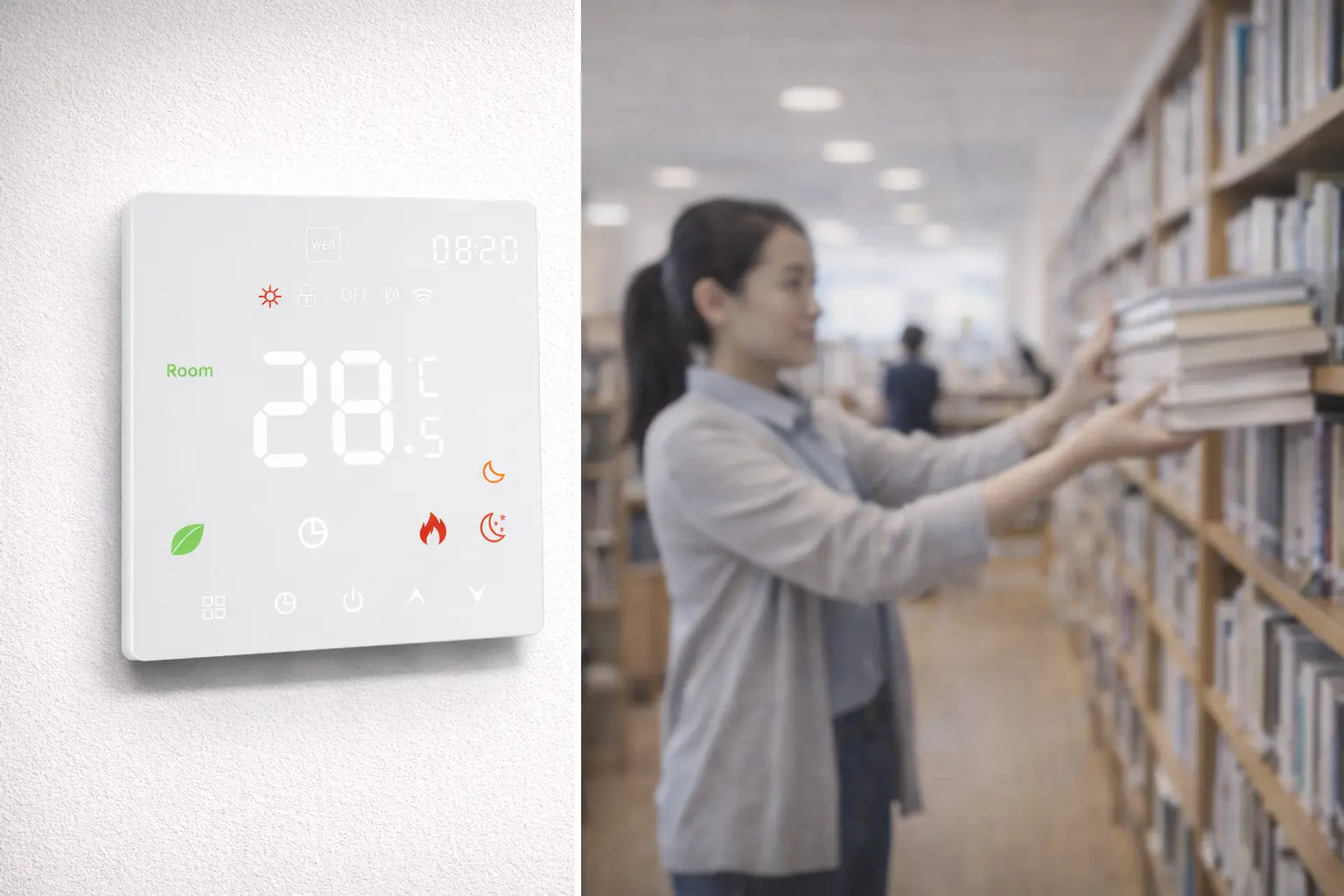 HTW-WF07RP-3ANV-W WiFi Water and Boiler Heating Thermostat with LED colourful touch screen