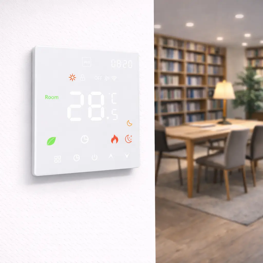 HTW-WF07RP-3ANV-W WiFi Water and Boiler Heating Thermostat with LED colourful touch screen
