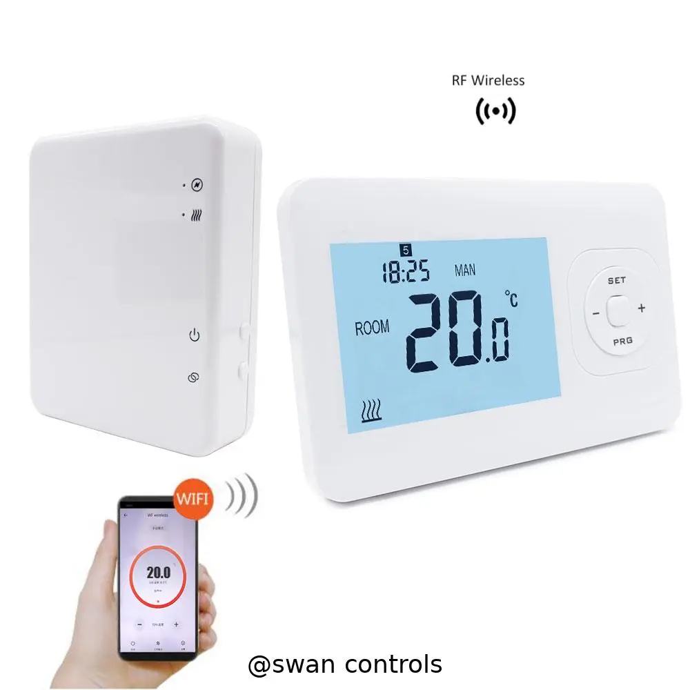 Durable WiFi Wireless Boiler Thermostat with programmable control for HVAC heating system HTW-WKT13-PRO WiFi Wireless Boiler Thermostat with programmable control and wireless receiver