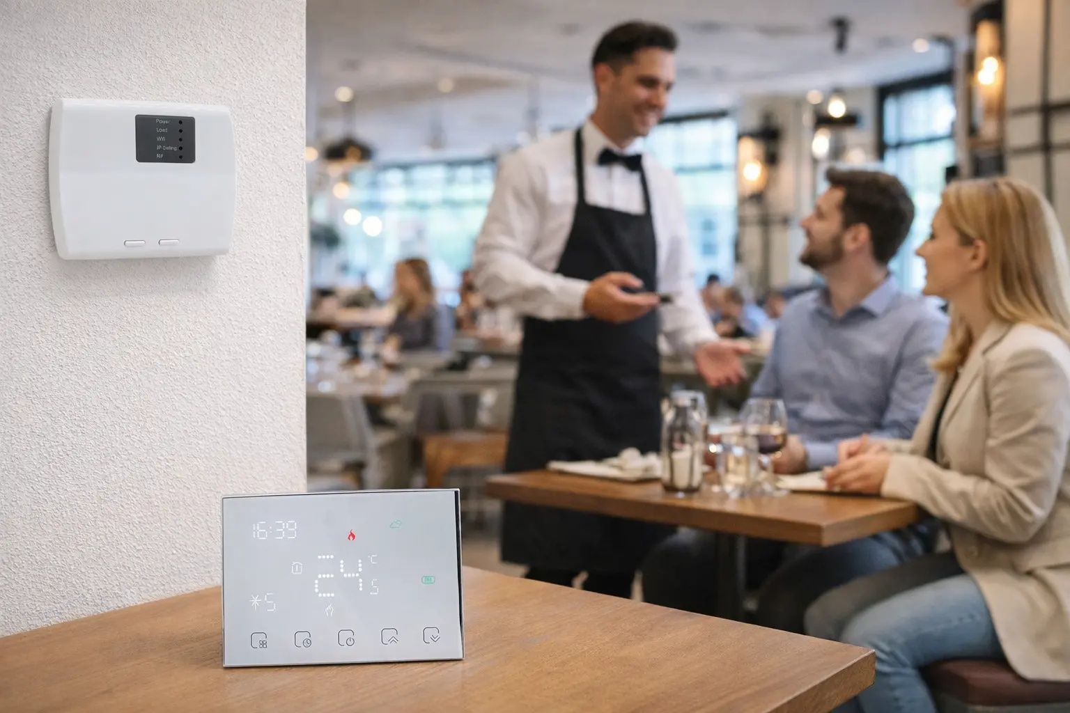 Wireless Heating Thermostat HTW-WKT18-16A1 for electric floor heating with LED touch screen and wireless control
