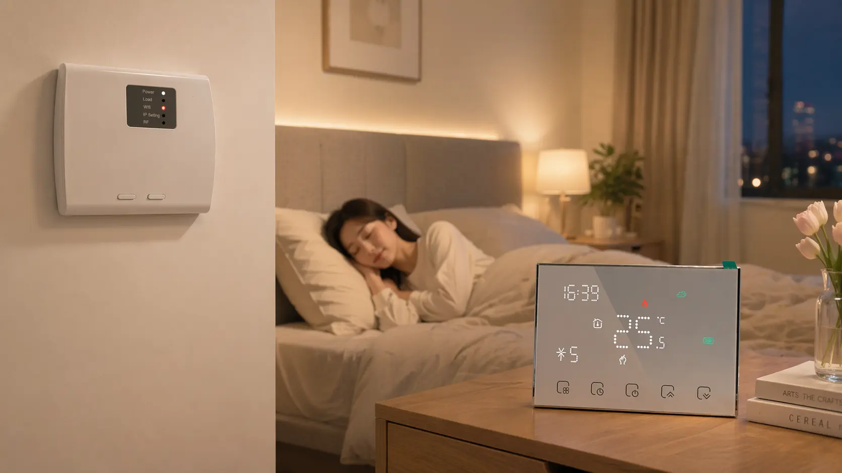 HTW-WKT18-16ANV1 Wireless Heating Thermostat with touch buttons for electric and boiler heating control