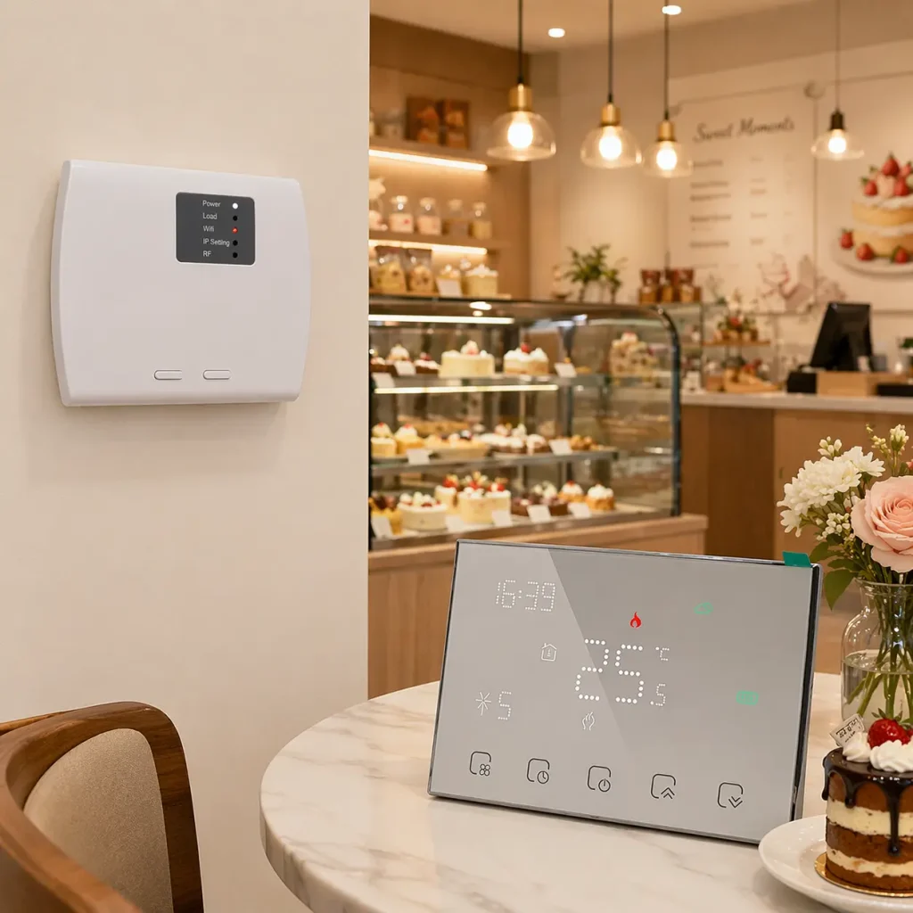 HTW-WKT18-316A1 Wireless Thermostat with LED screen and touch buttons for water and electric heating control