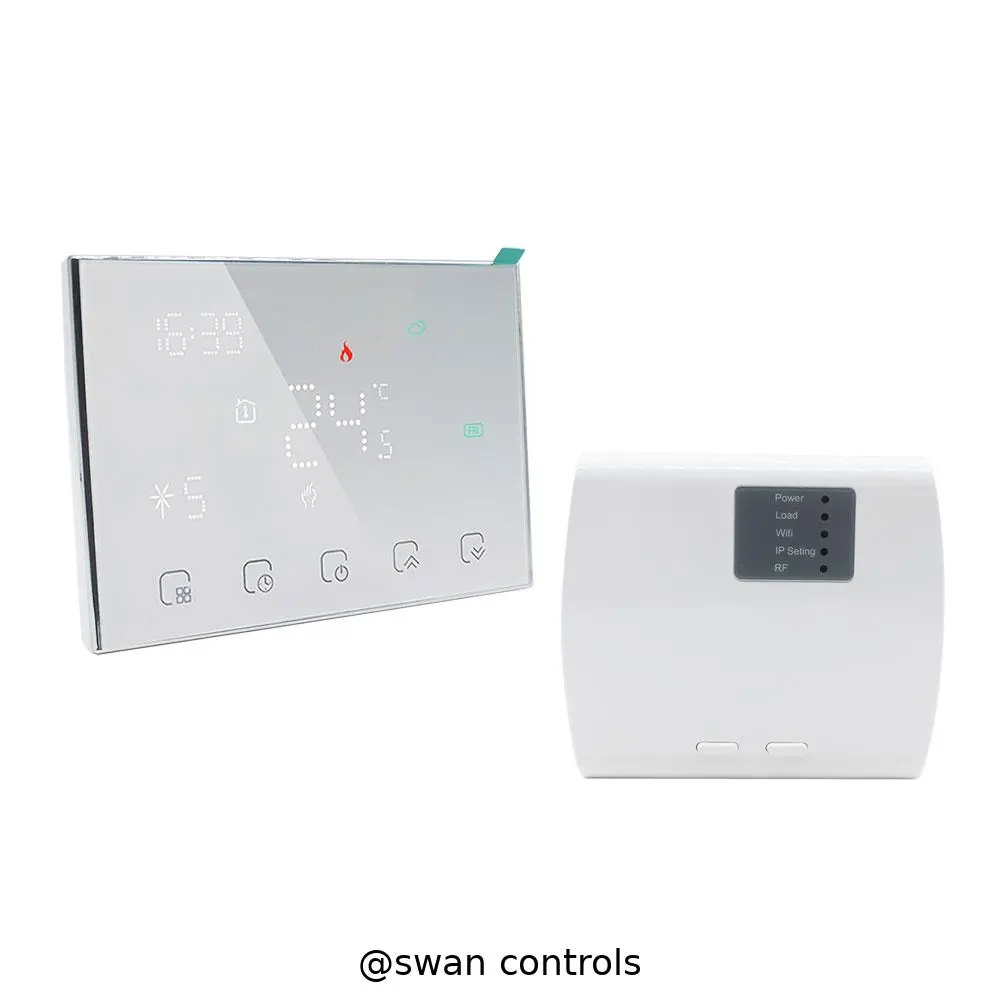 Trusted supplier WiFi Wireless Heating Thermostat with LED screen and battery control for indoor temperature HTW-WKT18-3A3 WiFi Wireless Heating Thermostat with LED screen and battery powered panel